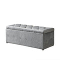 1 Piece Rectangular Storage Ottoman Short Velvet With 2 Set Ottomans Light Gray Light Gray Velvet