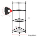 Yssoa 4 Tier Corner Display Rack Multipurpose Metal Shelving Unit, Bookcase Storage Rack Plant Stand For Living Room, Home Office, Kitchen, Small Space, 1 Pack, Black Black Metal