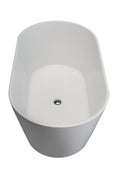 Acrylic Freestanding Soaking Bathtub 54 White White Acrylic