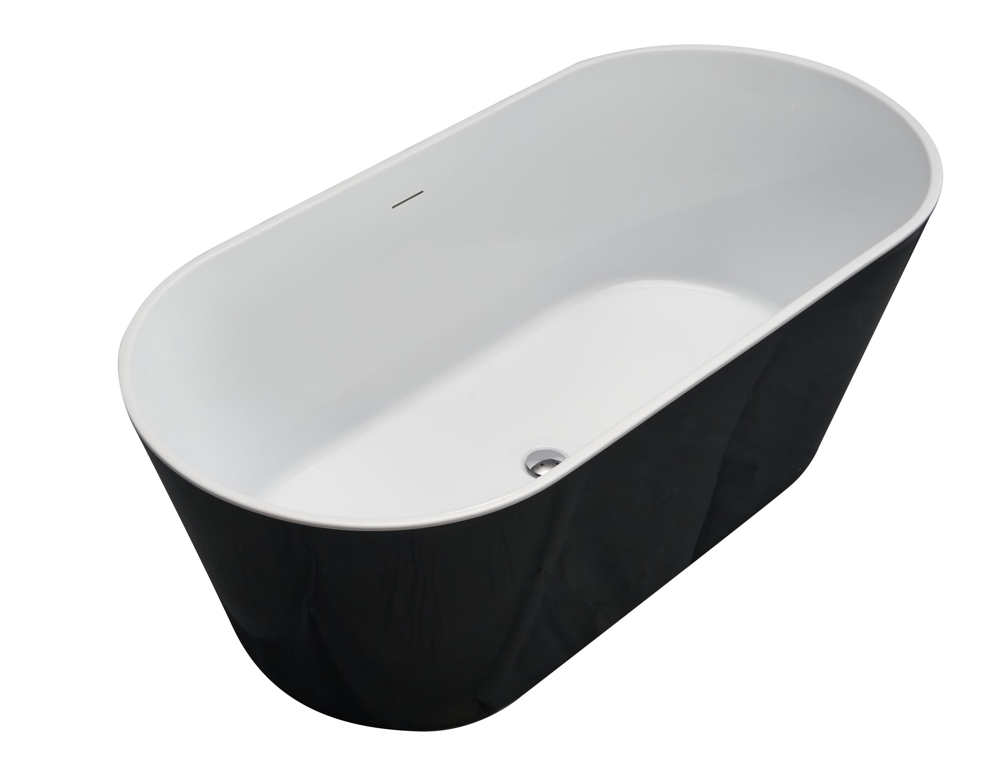 Acrylic Alcove Freestanding Soaking Bathtub Black White Acrylic