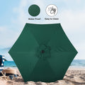 Simple Deluxe 7.5' Patio Outdoor Table Market Yard Umbrella With Push Button Tilt Crank, 6 Sturdy Ribs For Garden, Deck, Backyard, Pool, 7.5Ft, Green Green Stainless Steel