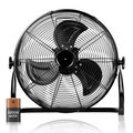 Rechargeable Cordless Floor Fan, 12 Inch, High Velocity Floor Fan With 360 Degree Tilt, Ready To Use, Battery Operated, Heavy Duty Metal Floor Fan For Industrial, Commercial, Residential, Office Black Metal