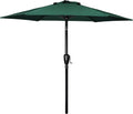 Simple Deluxe 7.5' Patio Outdoor Table Market Yard Umbrella With Push Button Tilt Crank, 6 Sturdy Ribs For Garden, Deck, Backyard, Pool, 7.5Ft, Green Green Stainless Steel