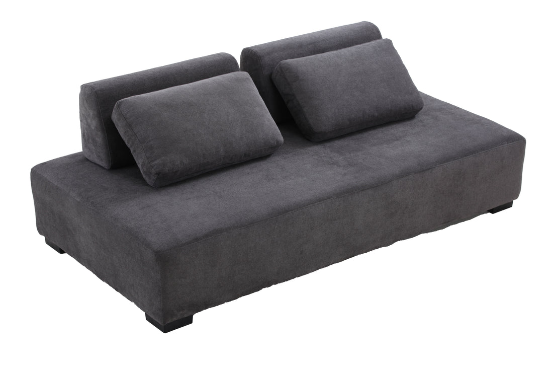 85.4'' Minimalist Sofa 3 Seater Couch For Apartment, Business Lounge, Waiting Area, Hotel Lobby Grey Grey Upholstered