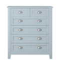 Drawer Dresser Bar Cabinet Side Cabinet,Buffet Sideboard,Buffet Service Counter,Solid Wood Frame,Plasticdoor Panel,Retro Shell Handle,Applicable To Dining Room,Living Room,Kitchen Corridorgrayish Blue 5 Or More Drawers Antique Grayish Blue Primary Living