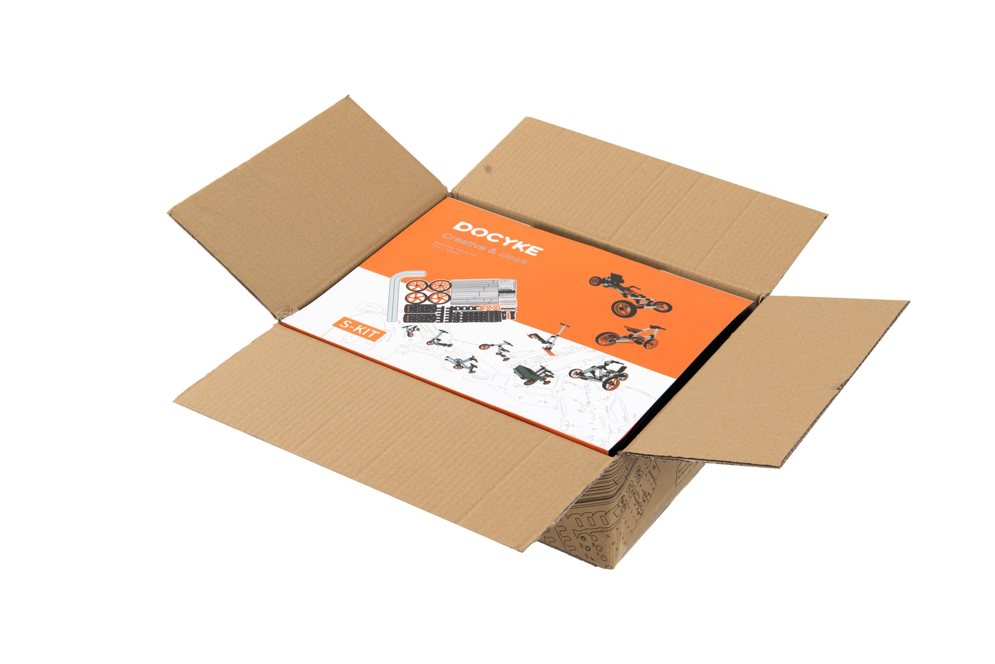 Modular Design High Strength Material Electric Innovation Kart, More Than 20 Kinds Of Assembly Methods, Suitable For Outdoor Sports, Parent Child Interaction,Promotion Plus A S Kit Orange Abs Steel Q235