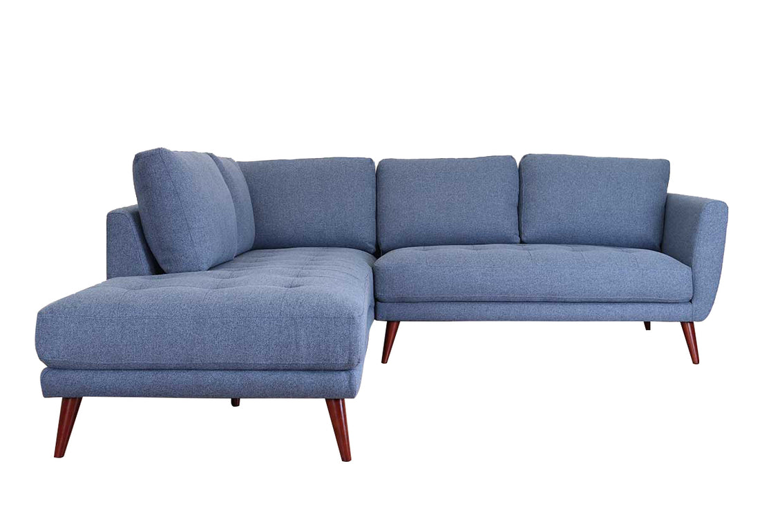 Casey Laf Sectional Denim Blue Blue Upholstered