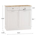 Two Drawers And Two Compartment Tilt Out Trash Cabinet Kitchen Trash Cabinet White White Mdf