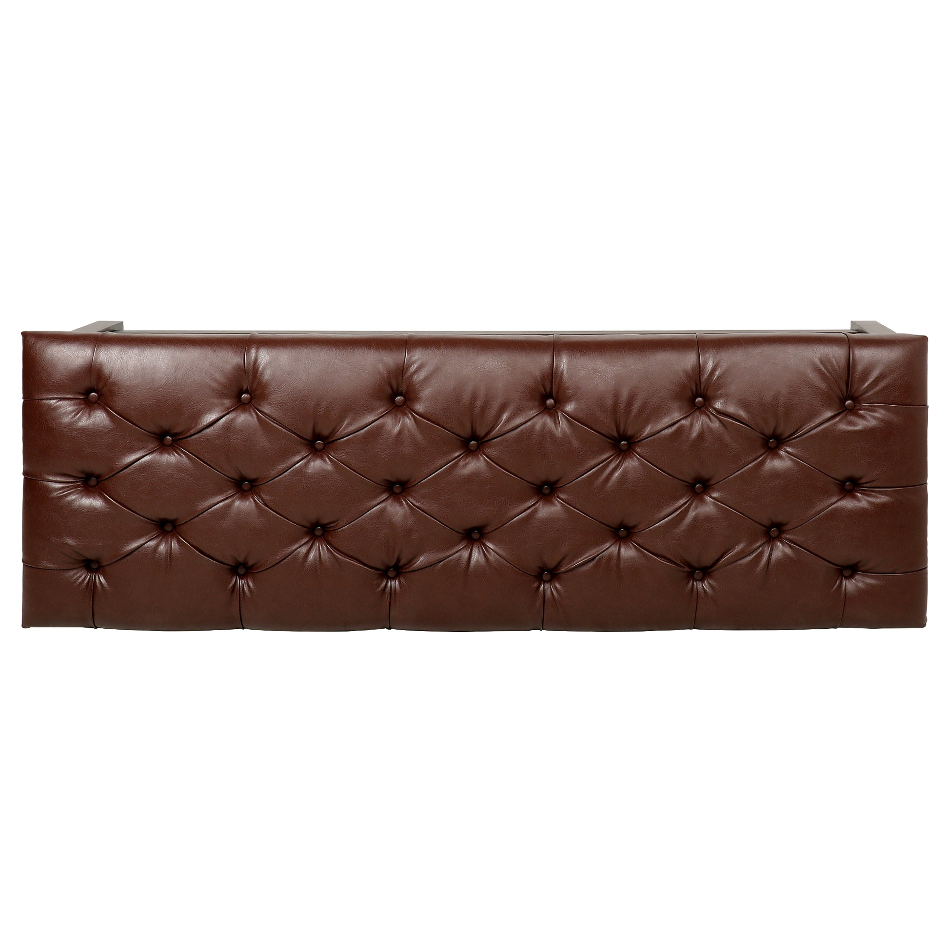 Bedroom End Of Bed Bench Tufted Upholstered End Of Bed Bench End Of Bed Entrance Shoe Bench, 60" With Trim And Shelf Bedroom Upholstered Leather Bench Living Room Shoe Rack Footstool Brown Dark Brown Pu
