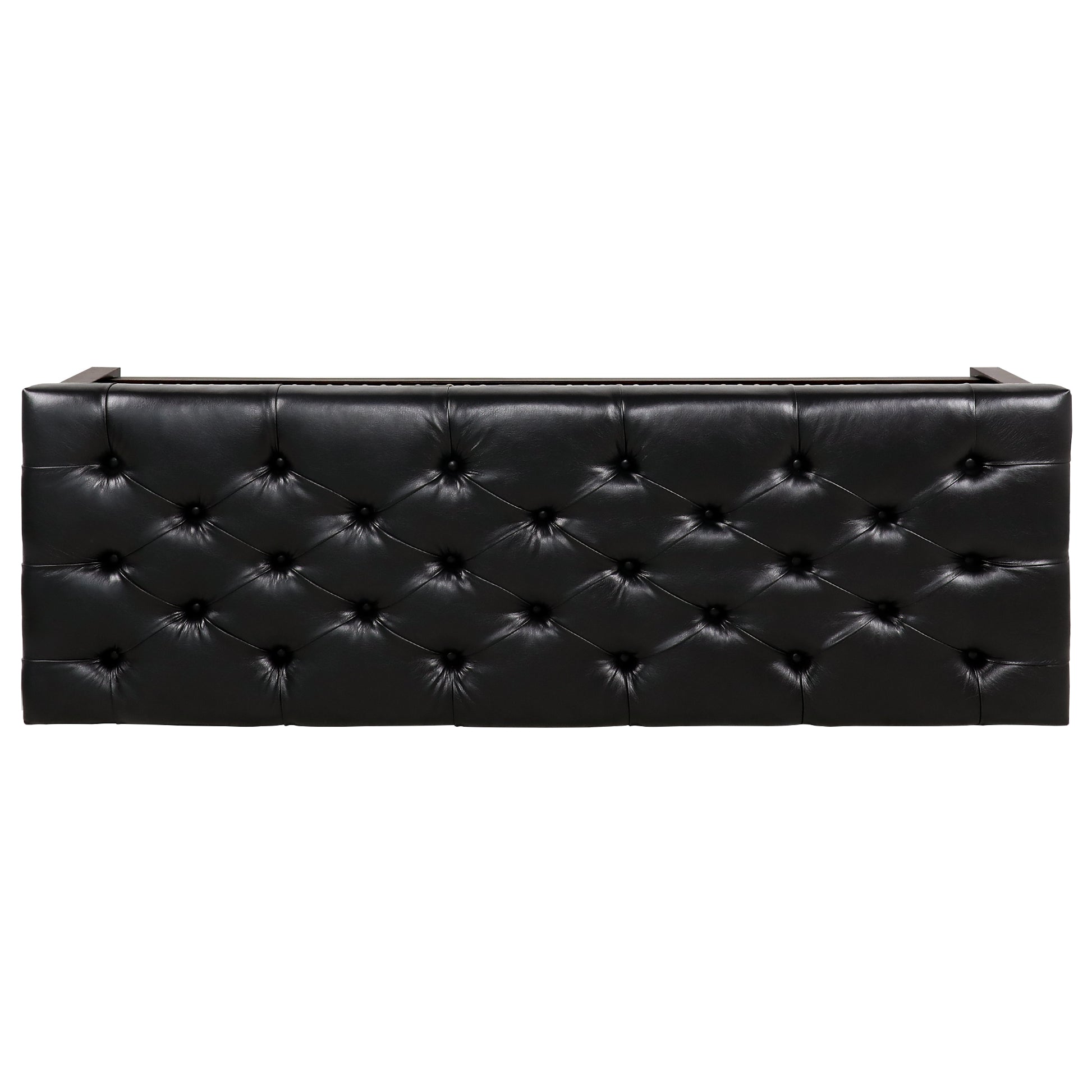 Wooden Base Upholstered Bench For Bedroom For Entryway Black Pu