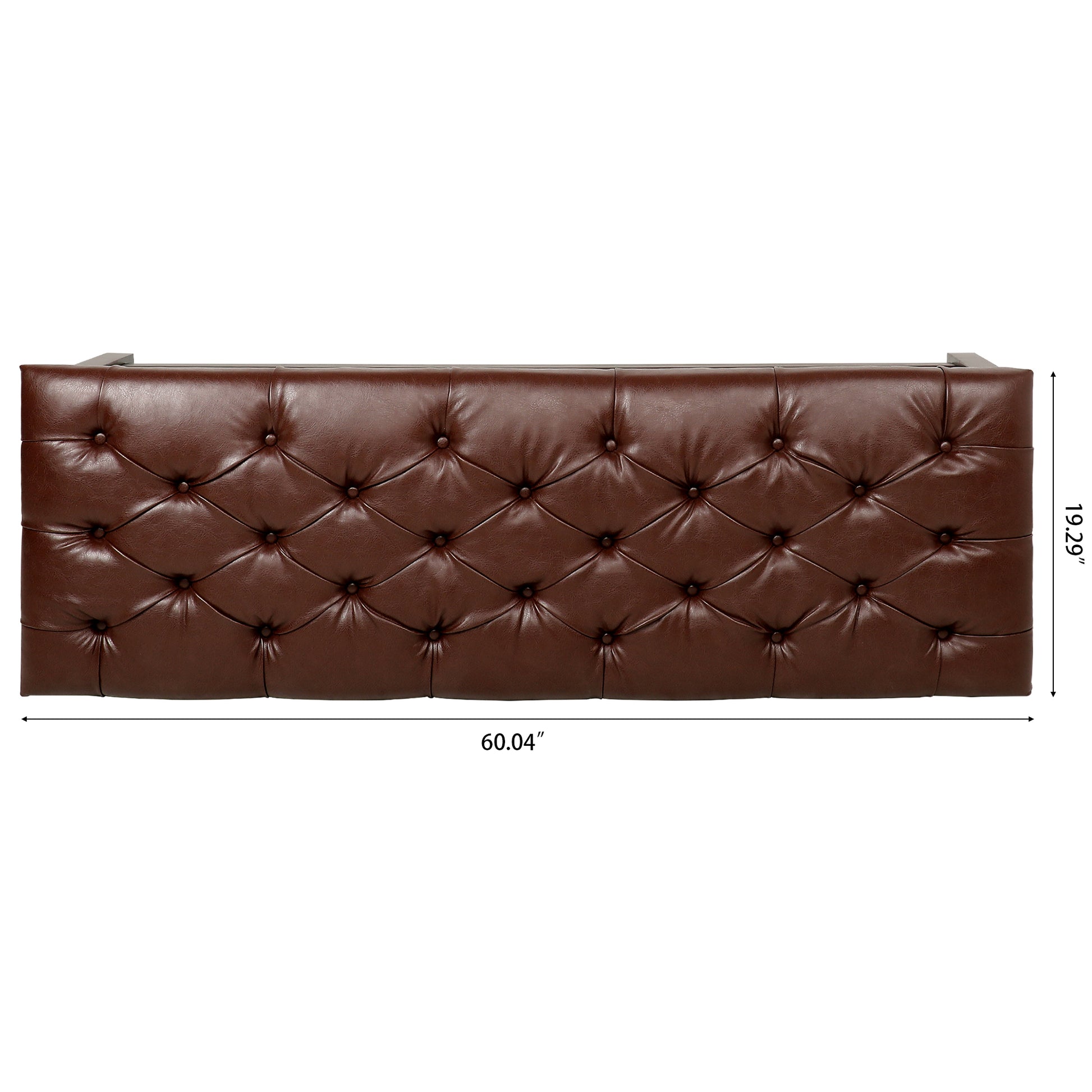 Bedroom End Of Bed Bench Tufted Upholstered End Of Bed Bench End Of Bed Entrance Shoe Bench, 60" With Trim And Shelf Bedroom Upholstered Leather Bench Living Room Shoe Rack Footstool Brown Dark Brown Pu