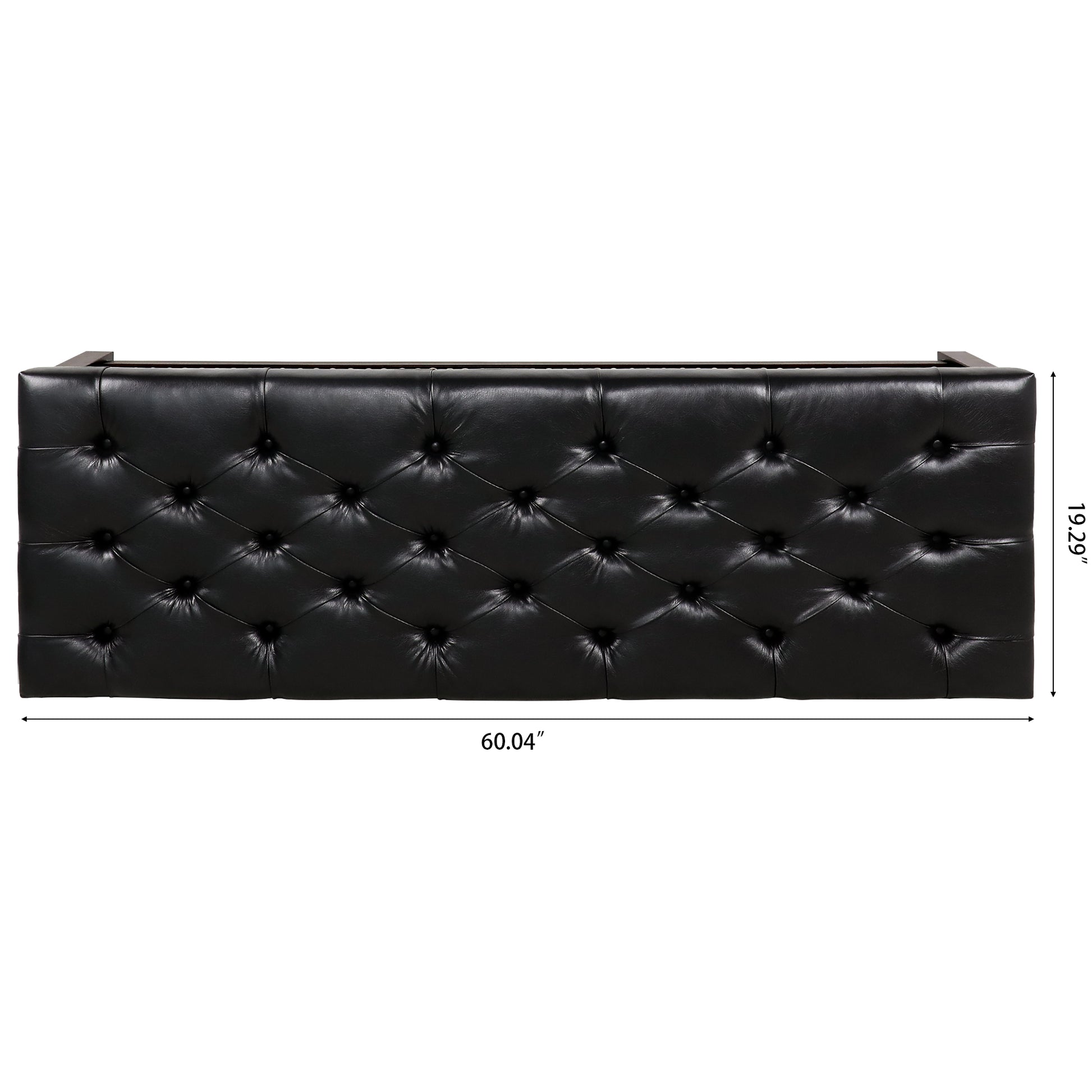 Wooden Base Upholstered Bench For Bedroom For Entryway Black Pu