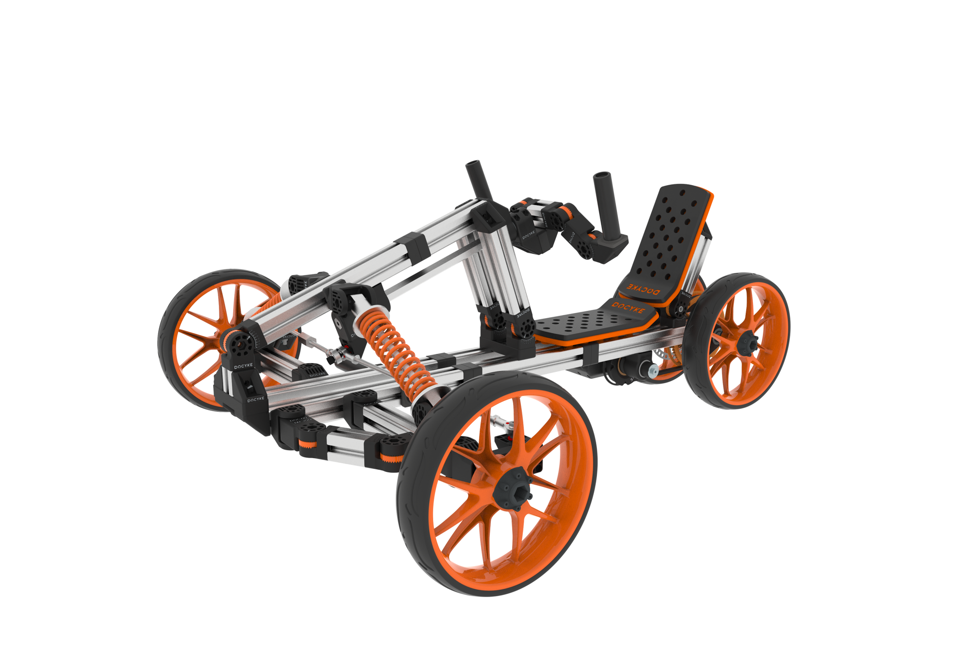 Modular Design High Strength Material Electric Innovation Kart, More Than 20 Kinds Of Assembly Methods, Suitable For Outdoor Sports, Parent Child Interaction,Promotion Plus A S Kit Orange Abs Steel Q235