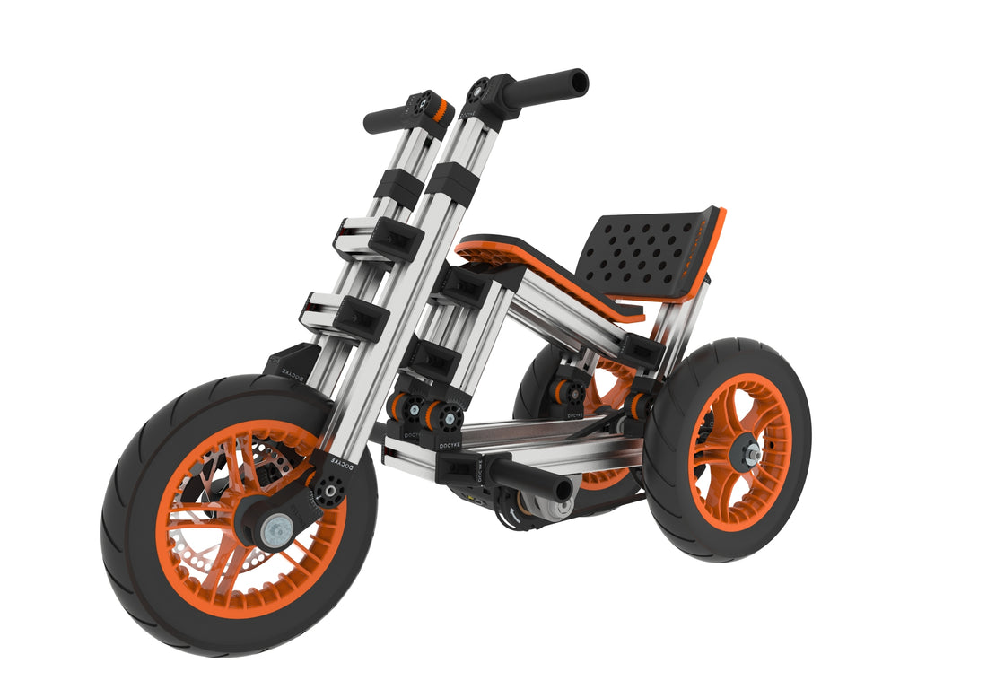 Modular Design High Strength Material Electric Innovation Kart, More Than 20 Kinds Of Assembly Methods, Suitable For Outdoor Sports, Parent Child Interaction,Promotion Plus A S Kit Orange Abs Steel Q235