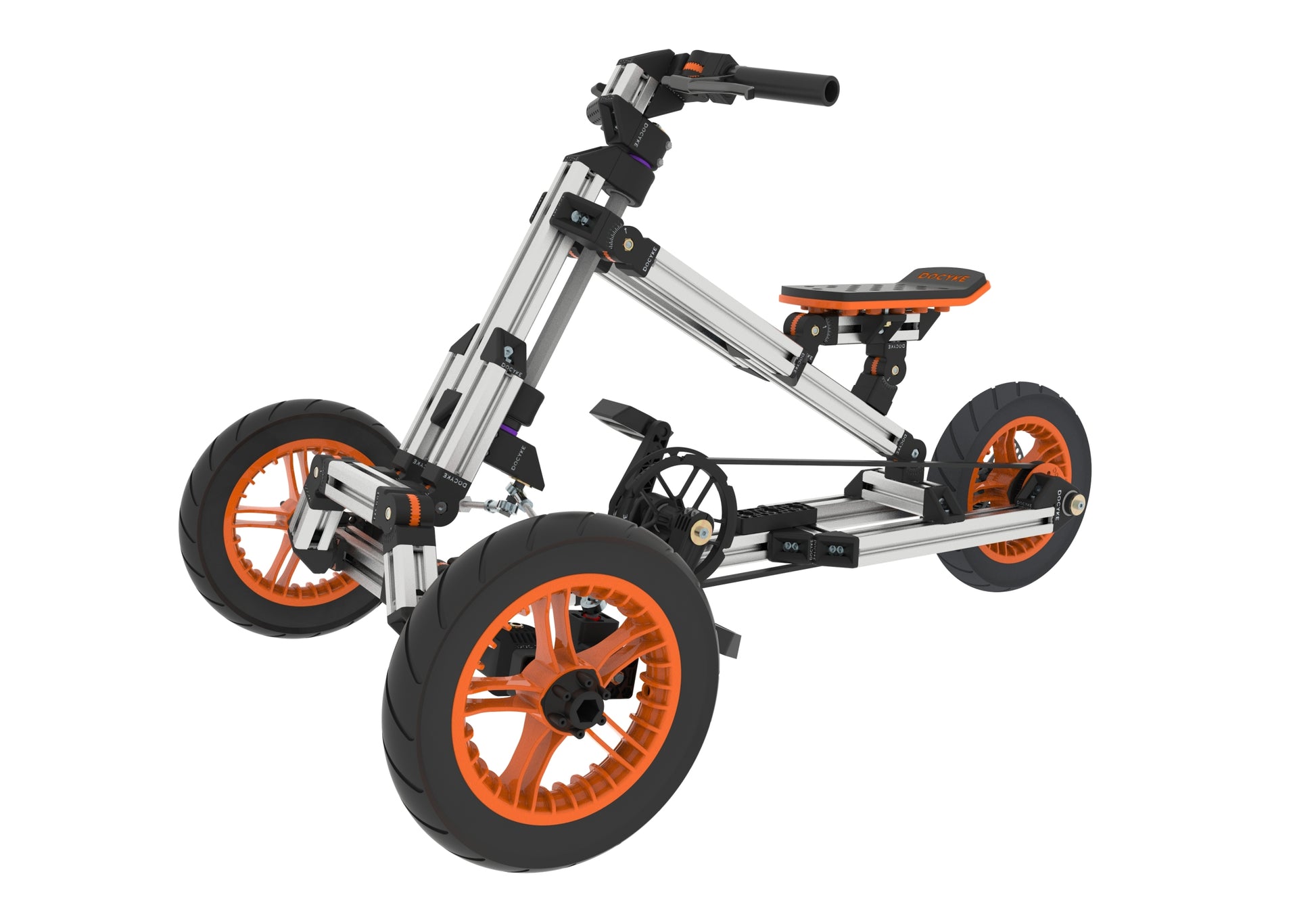 Kidrock Buildable Kit 20 In 1 Kids Go Kart Set, Suitable For 1 To 8 Years Old, Two Wheel Bike, Three Wheel Bike, Go Kart, Sit Stand Scooter, Etc. Christmas Plus A Snow Upgrade Package . Orange Abs Rubber Steel Q235