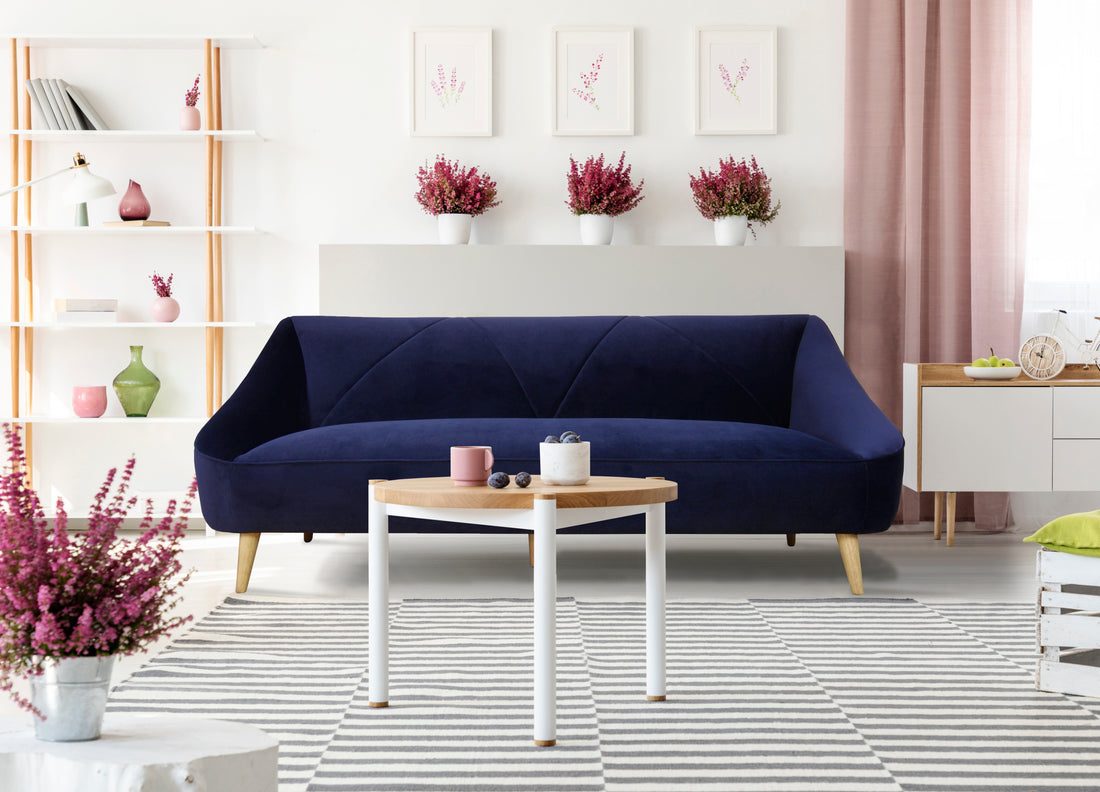 Baylee Sofa Midnight Blue Navy Blue Upholstered