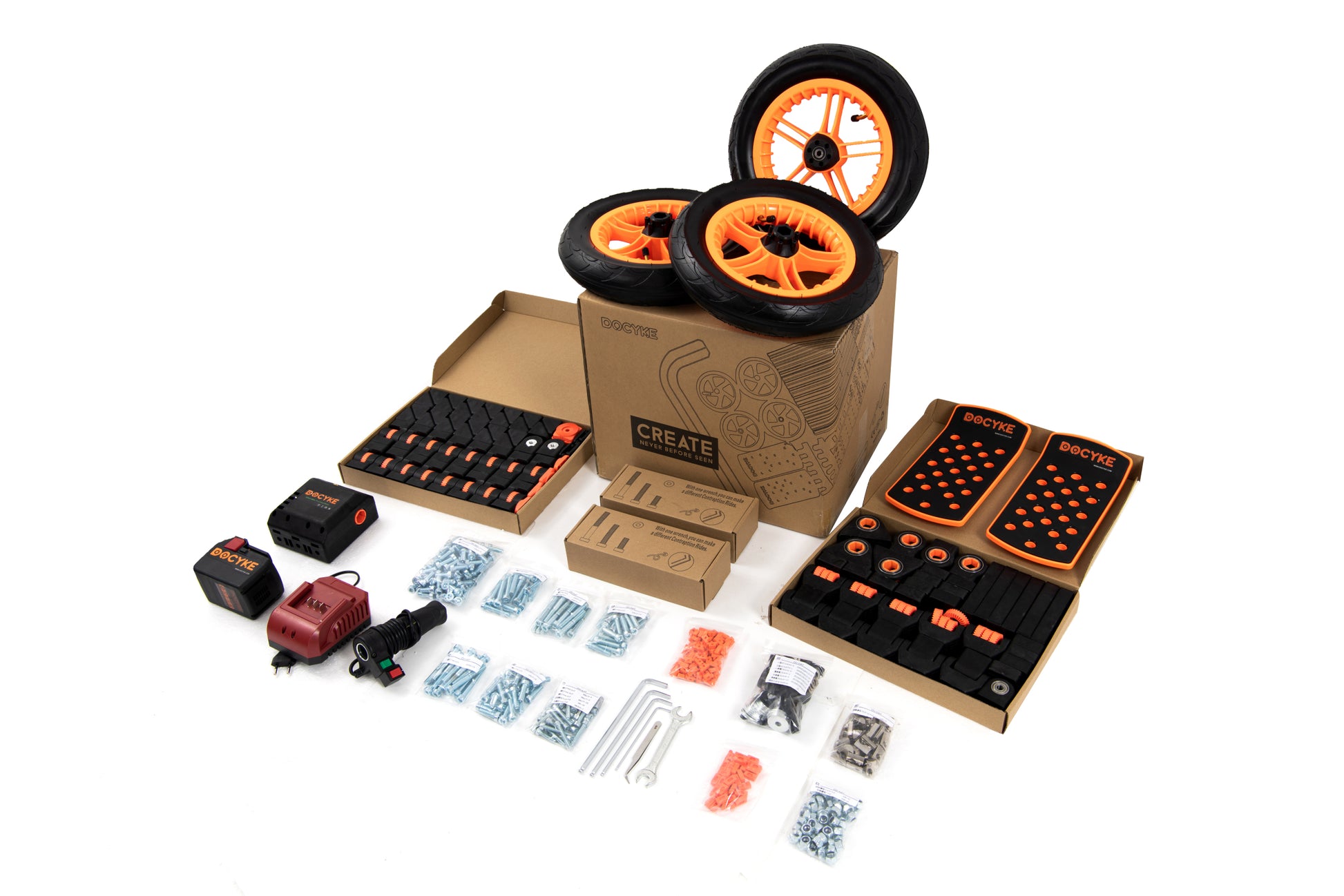 Modular Design High Strength Material Electric Innovation Kart, More Than 20 Kinds Of Assembly Methods, Suitable For Outdoor Sports, Parent Child Interaction Silver Aluminum