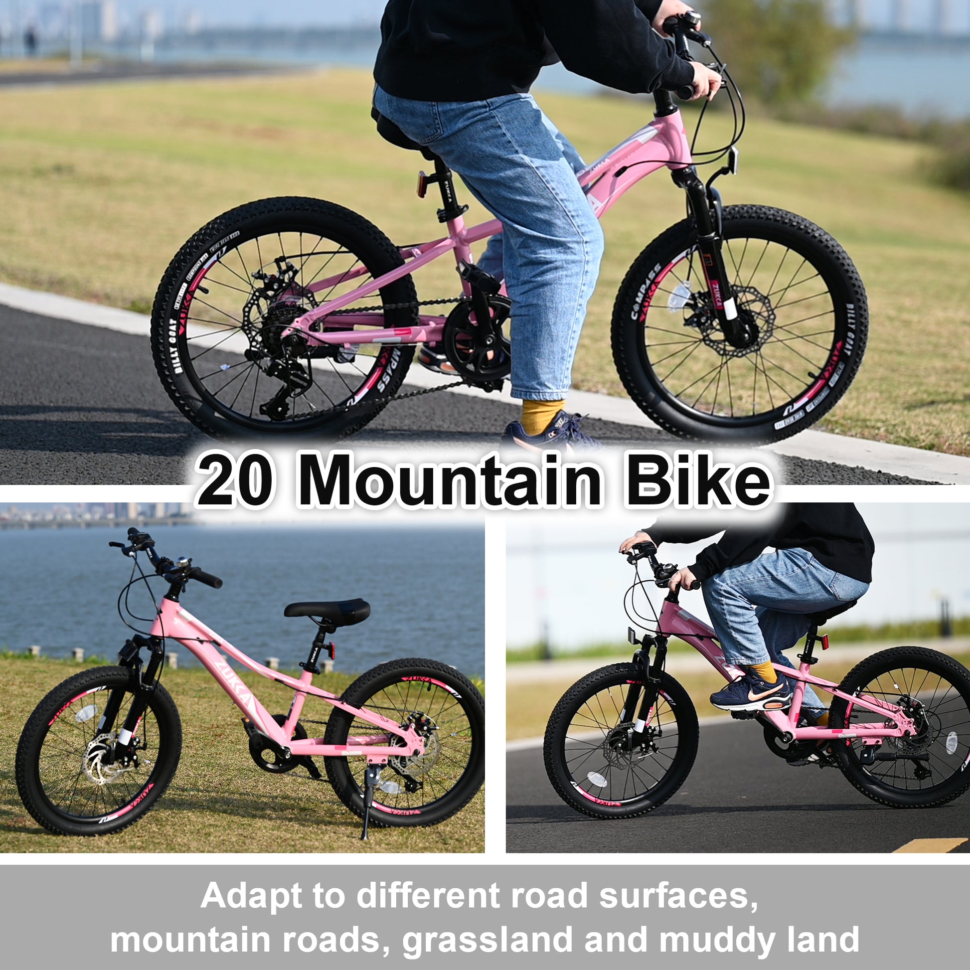 Mountain Bike For Girls And Boys Mountain 20 Inch Shimano 7 Speed Bike Cycling Green Garden & Outdoor Aluminium Alloy