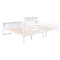 Full Over Full Bunk Beds With Bookcase Headboard, Solid Wood Bed Frame With Safety Rail And Ladder, Kids Teens Bedroom, Guest Room Furniture, Can Be Converted Into 2 Beds, White White Pine