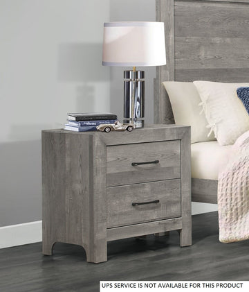 Rustic Style Gray Finish 1Pc Nightstand Of 2X Drawers Transitional Design Bedroom Furniture Gray 2 Drawers Bedroom Rustic Wood