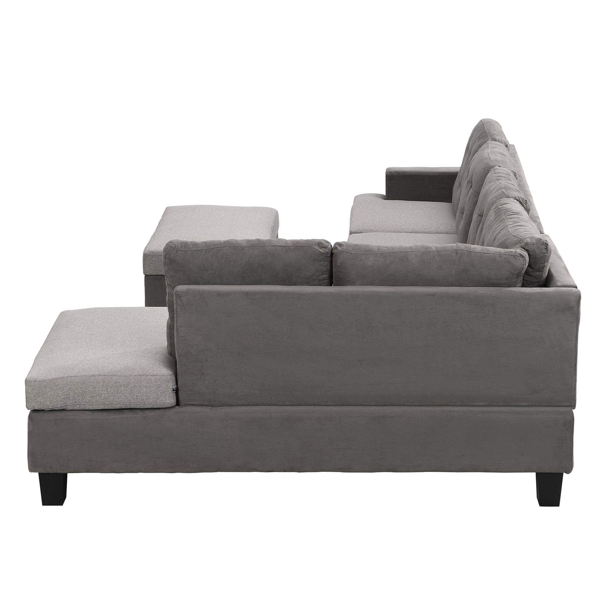 Sofa Set For Living Room With Chaise Lounge And Storage Ottoman Living Room Furniture Gray Grey Fabric