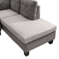 Sofa Set For Living Room With Chaise Lounge And Storage Ottoman Living Room Furniture Gray Grey Fabric