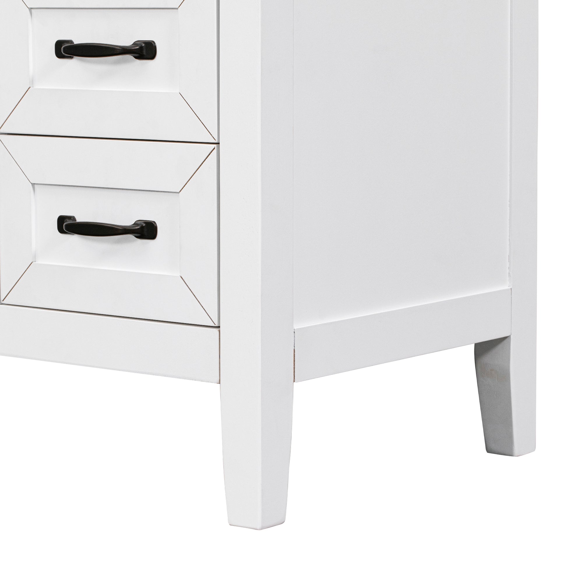 36" Bathroom Vanity Without Sink, Cabinet Base Only, Bathroom Cabinet With Drawers, Solid Frame And Mdf Board, White White Solid Wood Mdf