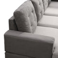 Sofa Set For Living Room With Chaise Lounge And Storage Ottoman Living Room Furniture Gray Grey Fabric