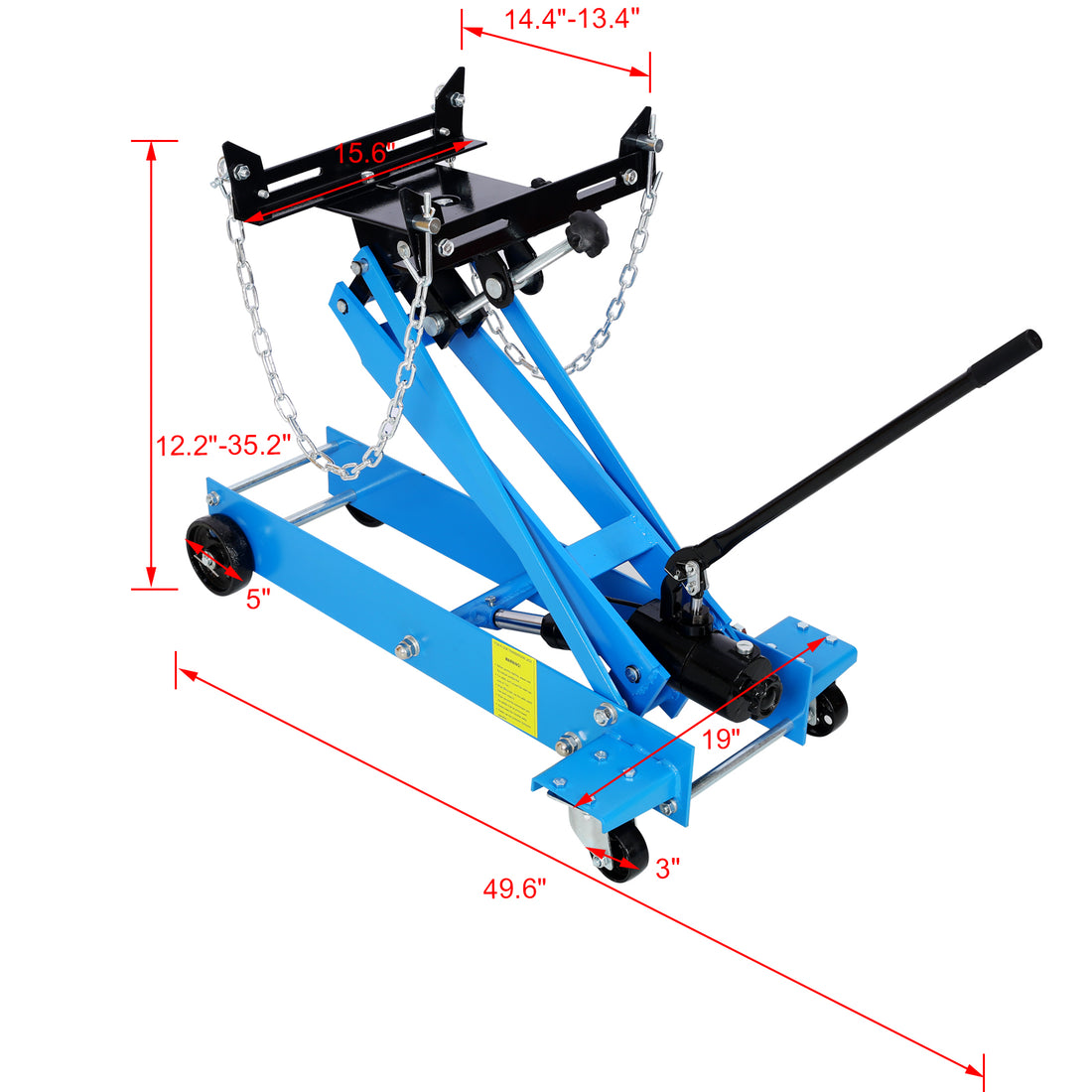 Hydraulic Transmission Service Jack,Flloor Jack 1 Ton Capacity 2200Lb,Low Profile Blue Steel