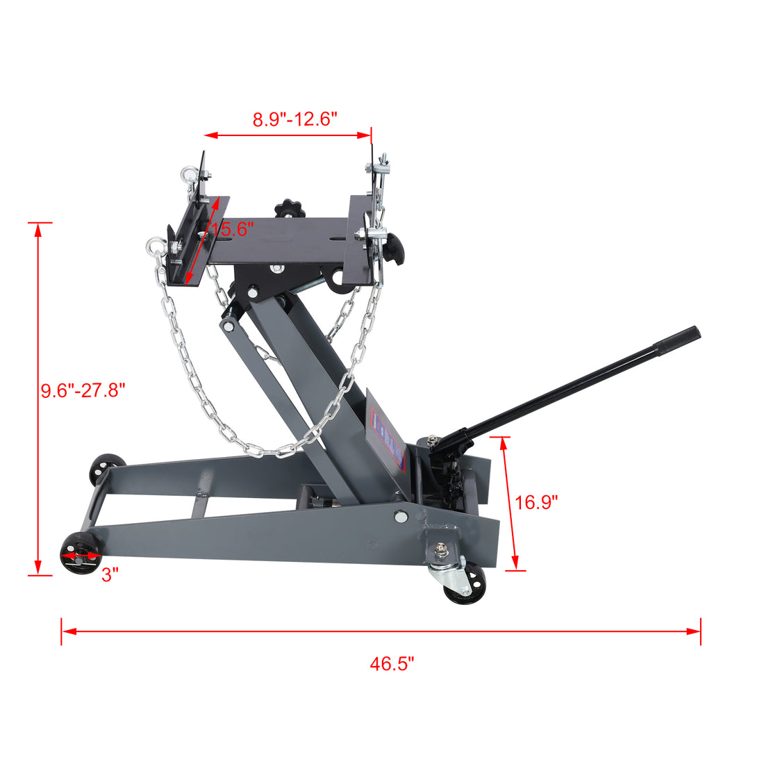 Hydraulic Transmission Service Jack,Flloor Jack 1 2Ton Capacity 1000Lb,Low Profile Light Gray Steel