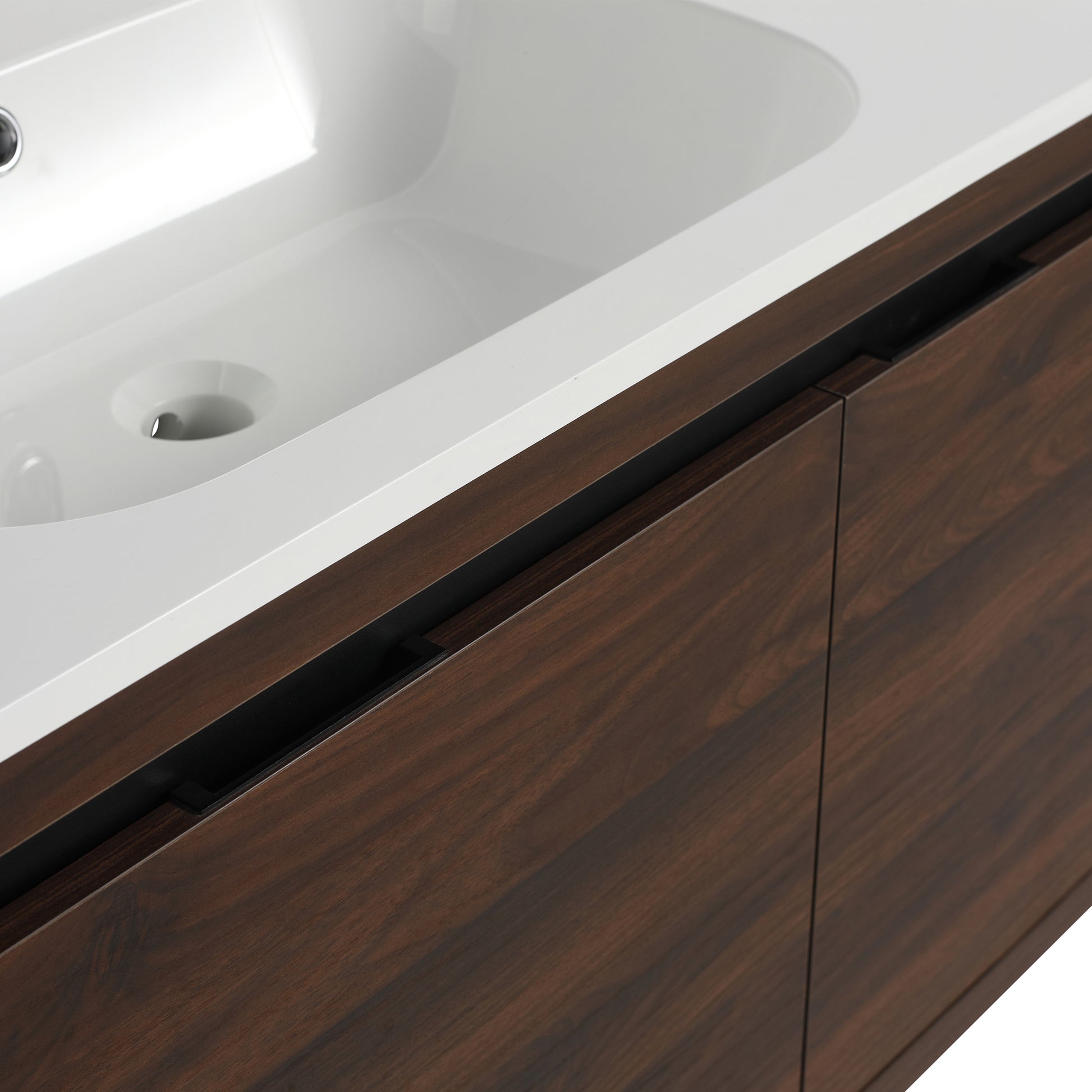 36 Inch Bathroom Vanity With Gel Sink California Walnut Plywood