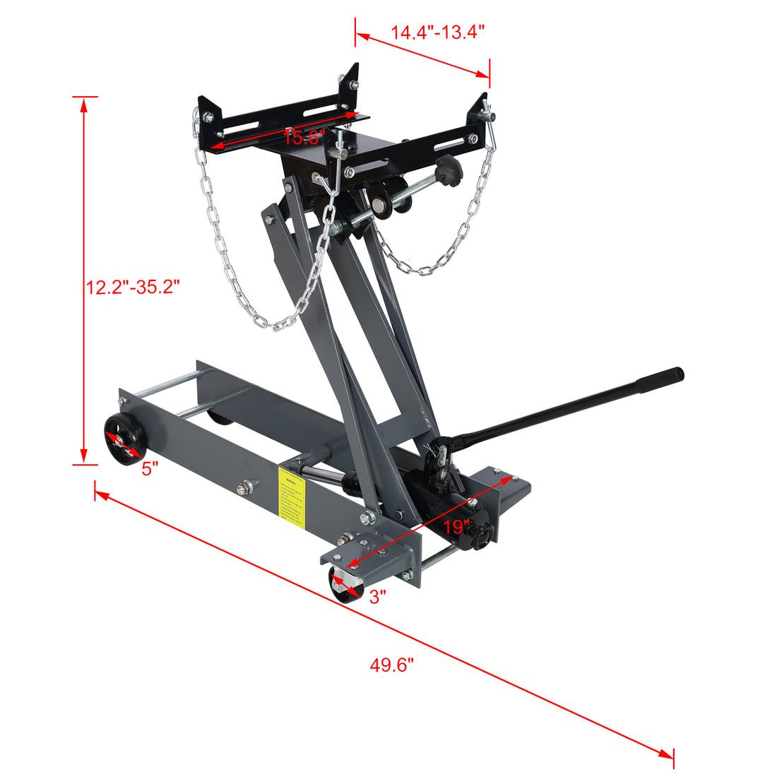 Hydraulic Transmission Service Jack,Flloor Jack 1 Ton Capacity 2200Lb,Low Profile Light Gray Steel