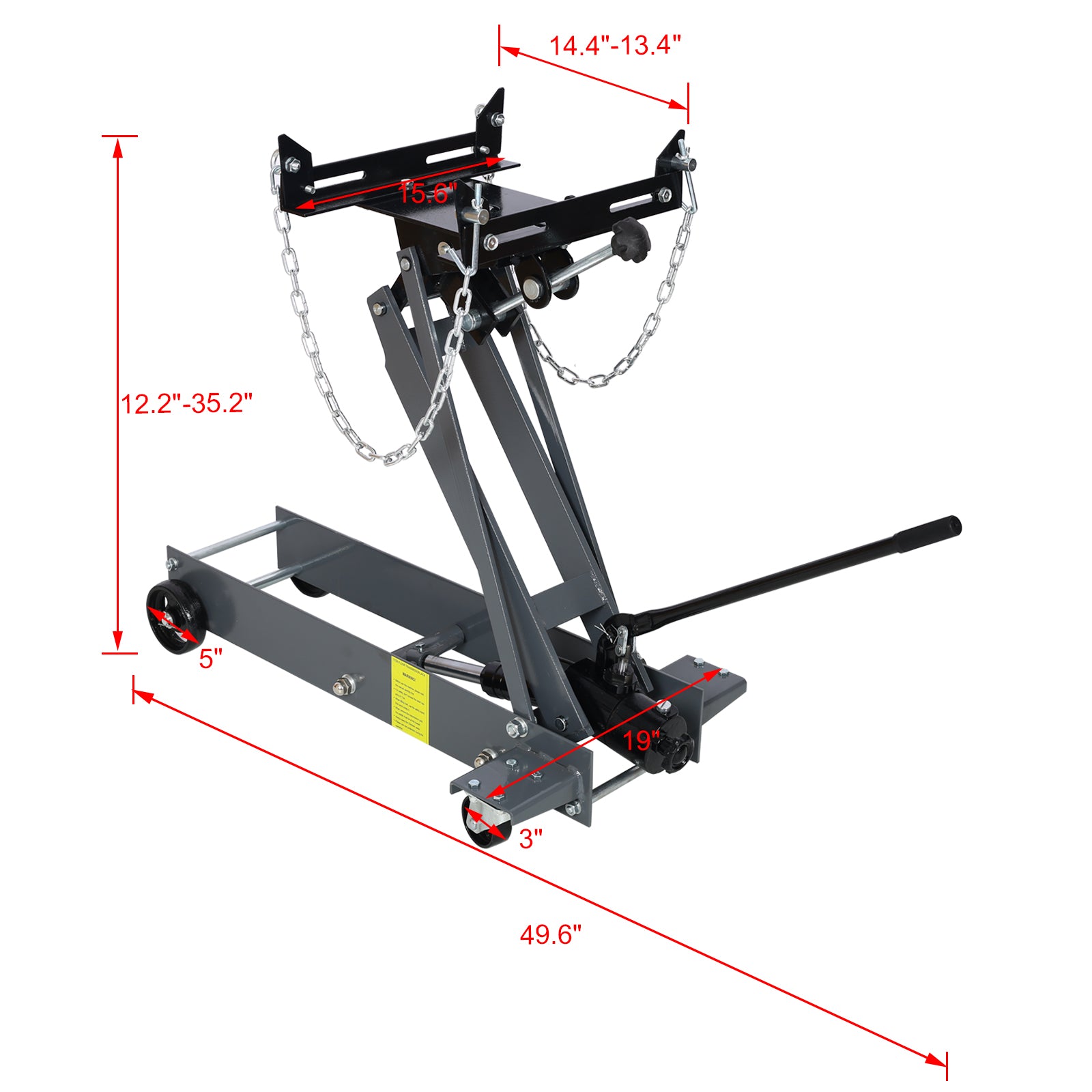 Hydraulic Transmission Service Jack,Flloor Jack 1 Ton Capacity 2200Lb,Low Profile Light Gray Steel