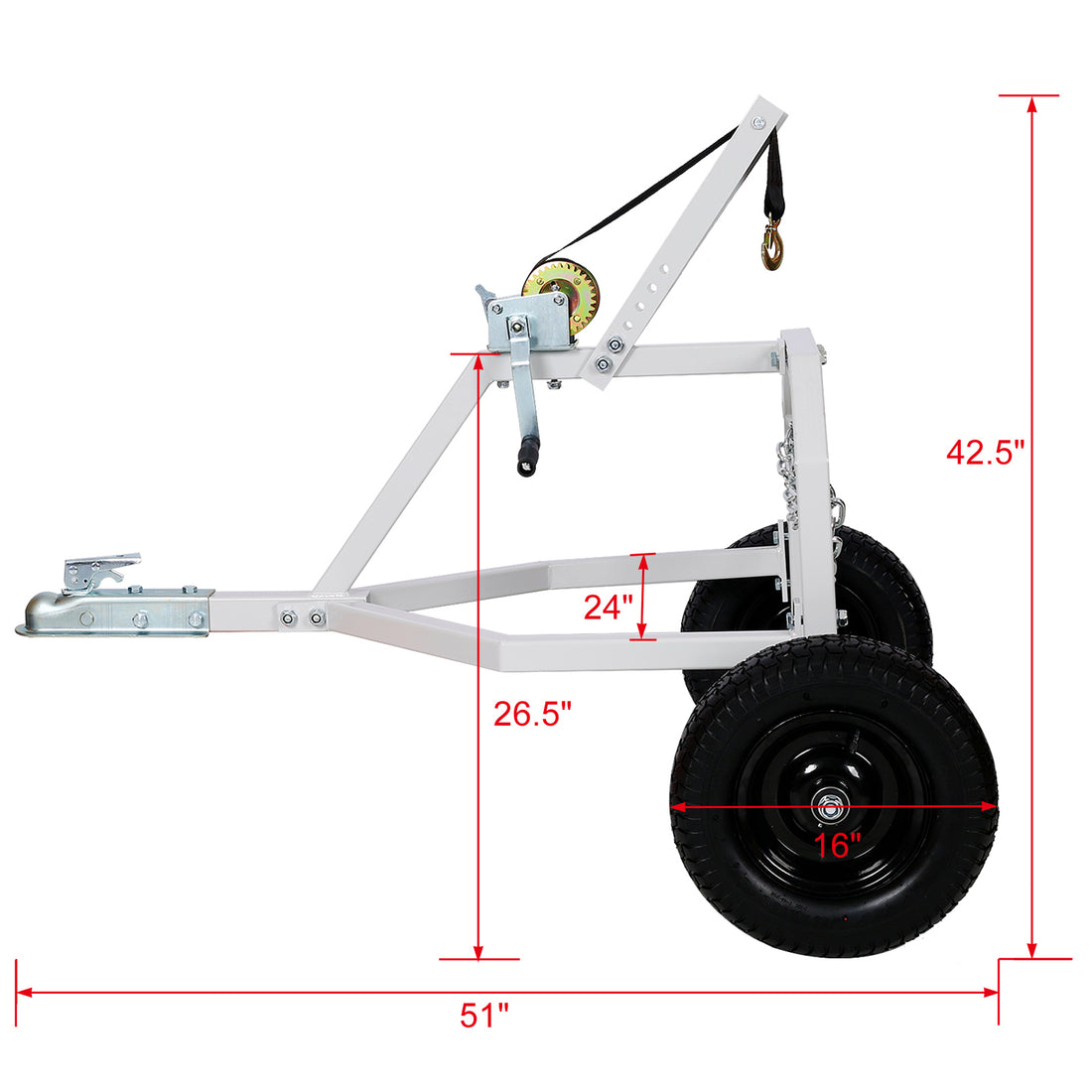 Atv Log Skidding Arch And Holder 1,000 Lb. Capacity, 24In. Dia. Capacity Cream White Carbon Steel