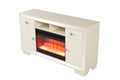 Madison Tv Stand With Electric Fireplace In Beige Electric Beige Primary Living Space Contemporary,Modern Yes Solid Wood Mdf Wood Electric