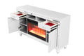 Sterling Tv Stand With Electric Fireplace In White White Solid Wood