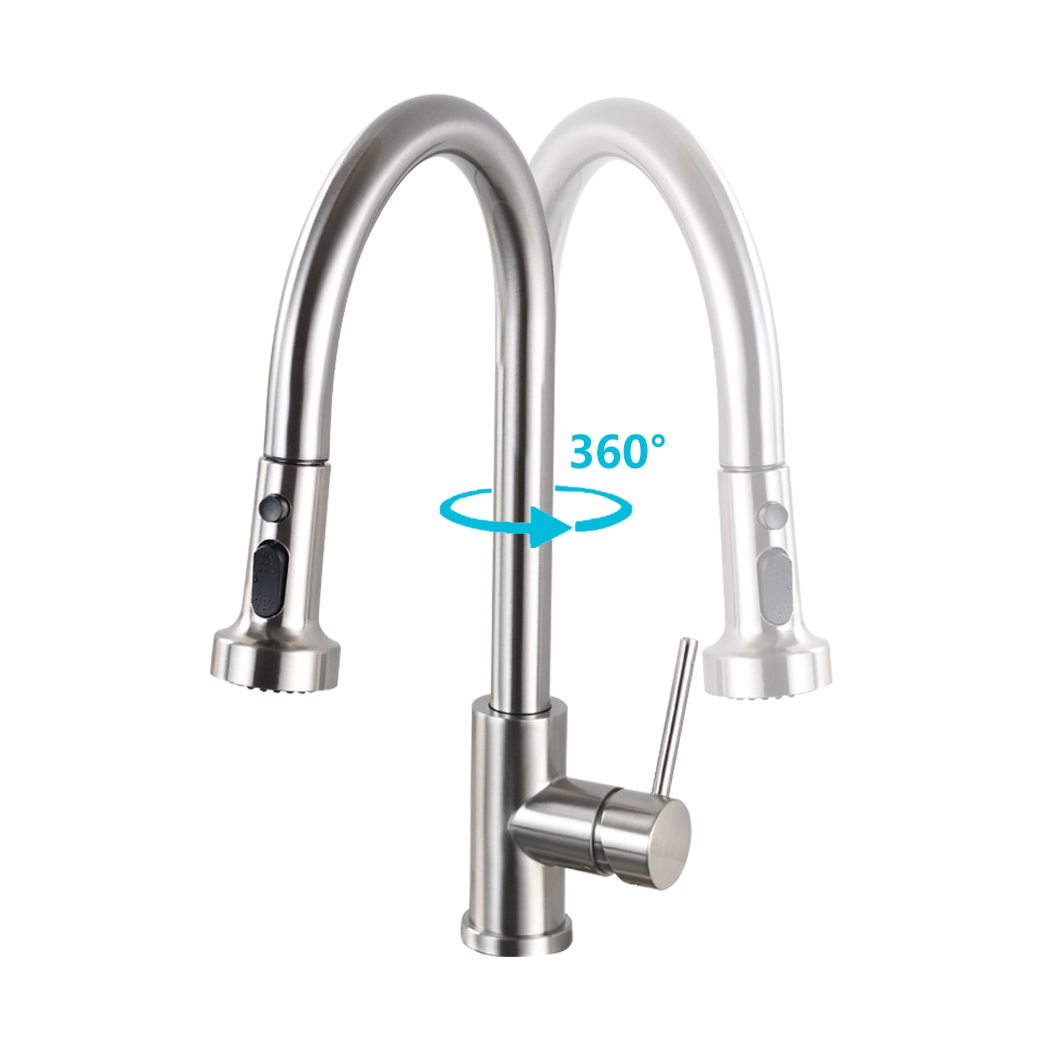 Stainless Steel Pull Down Kitchen Faucet With Soap Dispenser Brushed Nickel Brushed Nickel Stainless Steel