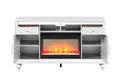 Sterling Tv Stand With Electric Fireplace In White White Solid Wood