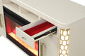 Jasmine Tv Stand With Electric Fireplace In Beige Beige Primary Living Space Modern Acacia Upholstered Wood Electric