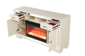 Madison Tv Stand With Electric Fireplace In Beige Electric Beige Primary Living Space Contemporary,Modern Yes Solid Wood Mdf Wood Electric