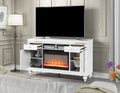 Sterling Tv Stand With Electric Fireplace In White White Solid Wood