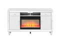 Sterling Tv Stand With Electric Fireplace In White White Solid Wood