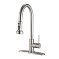 Stainless Steel Pull Down Kitchen Faucet With Soap Dispenser Brushed Nickel Brushed Nickel Stainless Steel