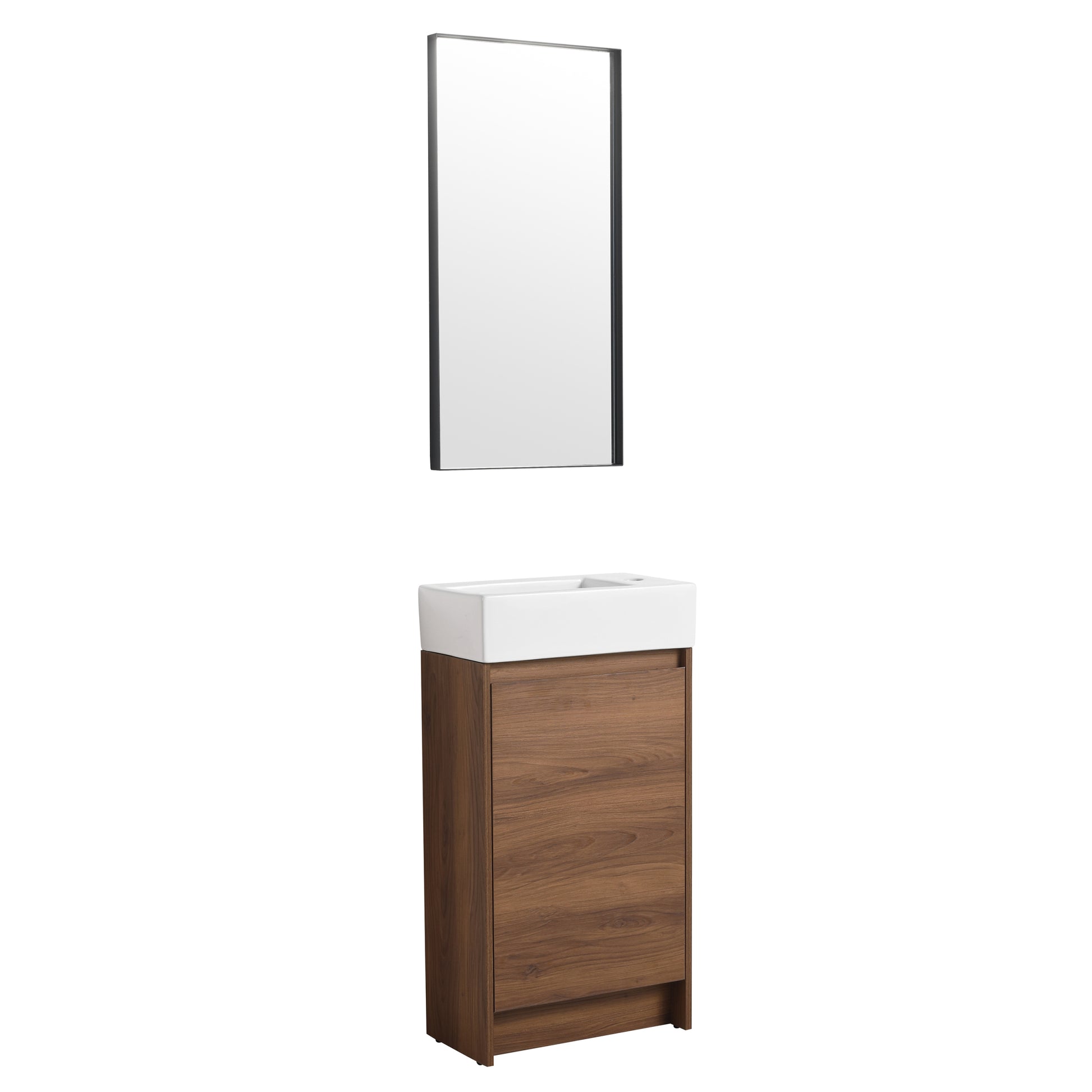 18 Inch Freestanding Bathroom Vanity With Single Sink, Soft Closing Doors, Suitable For Small Bathrooms Bvb03118Bre Brown Ebony 1 Bathroom Freestanding Plywood