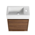 18 Inch Floating Small Bathroom Vanity With Single Sink, Suitable For Small Bathroom Bvb03018Bre Brown Ebony Plywood