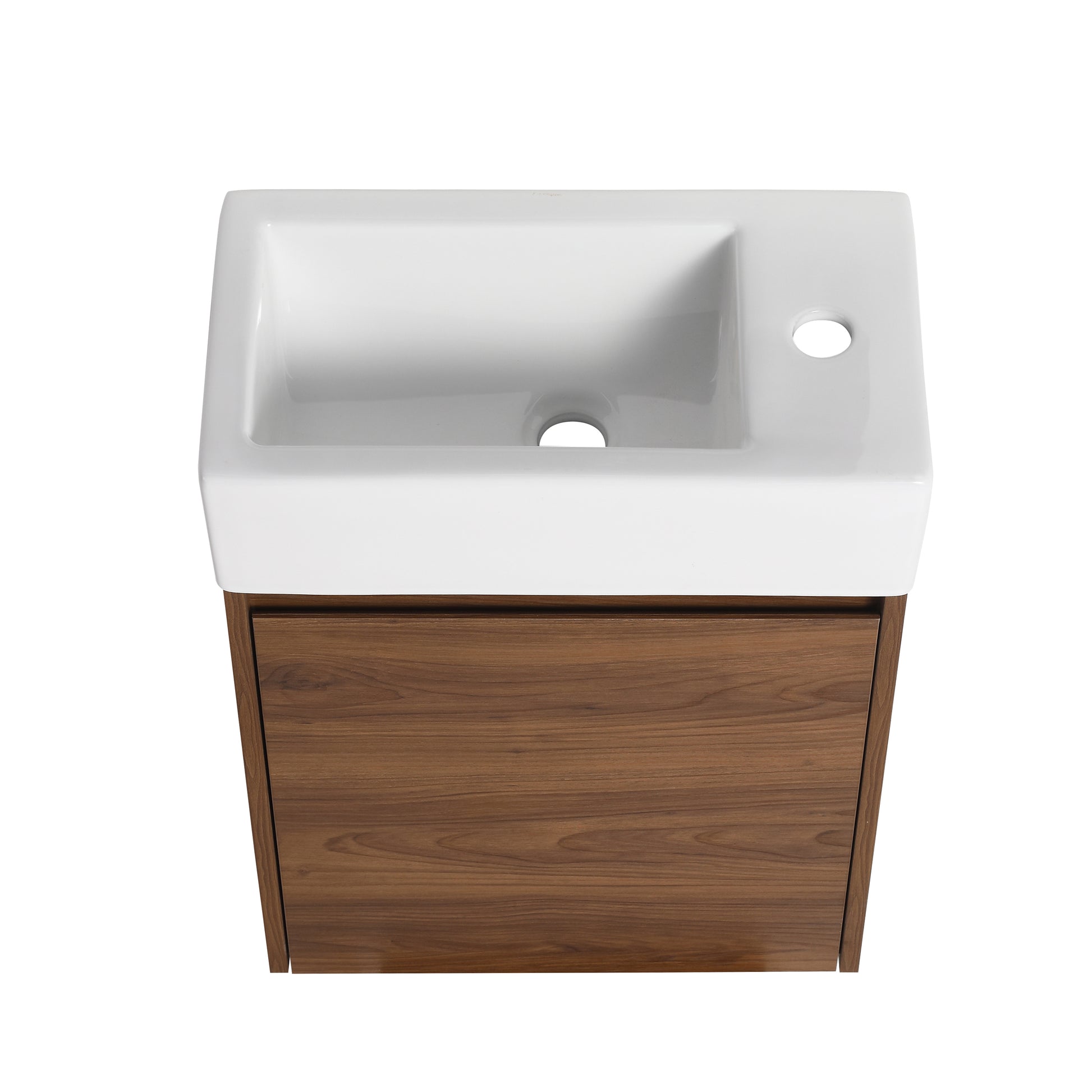 18 Inch Floating Small Bathroom Vanity With Single Sink, Suitable For Small Bathroom Bvb03018Bre Brown Ebony Plywood