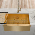 36 Gold Farmhouse Sink 36 Inch Kitchen Sink Stainless Steel 16 Gauge Apron Front Kitchen Sink Gold Stainless Steel