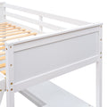 Twin Size Loft Bed With Shelves And Desk, Wooden Loft Bed With Desk White Old Sku:Lt000537Aak Twin White Solid Wood