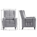 Arm Pushing Recliner Chair, Modern Button Tufted Wingback Push Back Recliner Chair, Living Room Chair Fabric Pushback Manual Single Reclining Sofa Home Theater Seating For Bedroom,Dark Gray Dark Gray Foam Linen