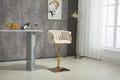 Coolmore Vintage Bar Stools With Back And Footrest Counter Height Dining Chairs 2Pc Set Ivory Metal